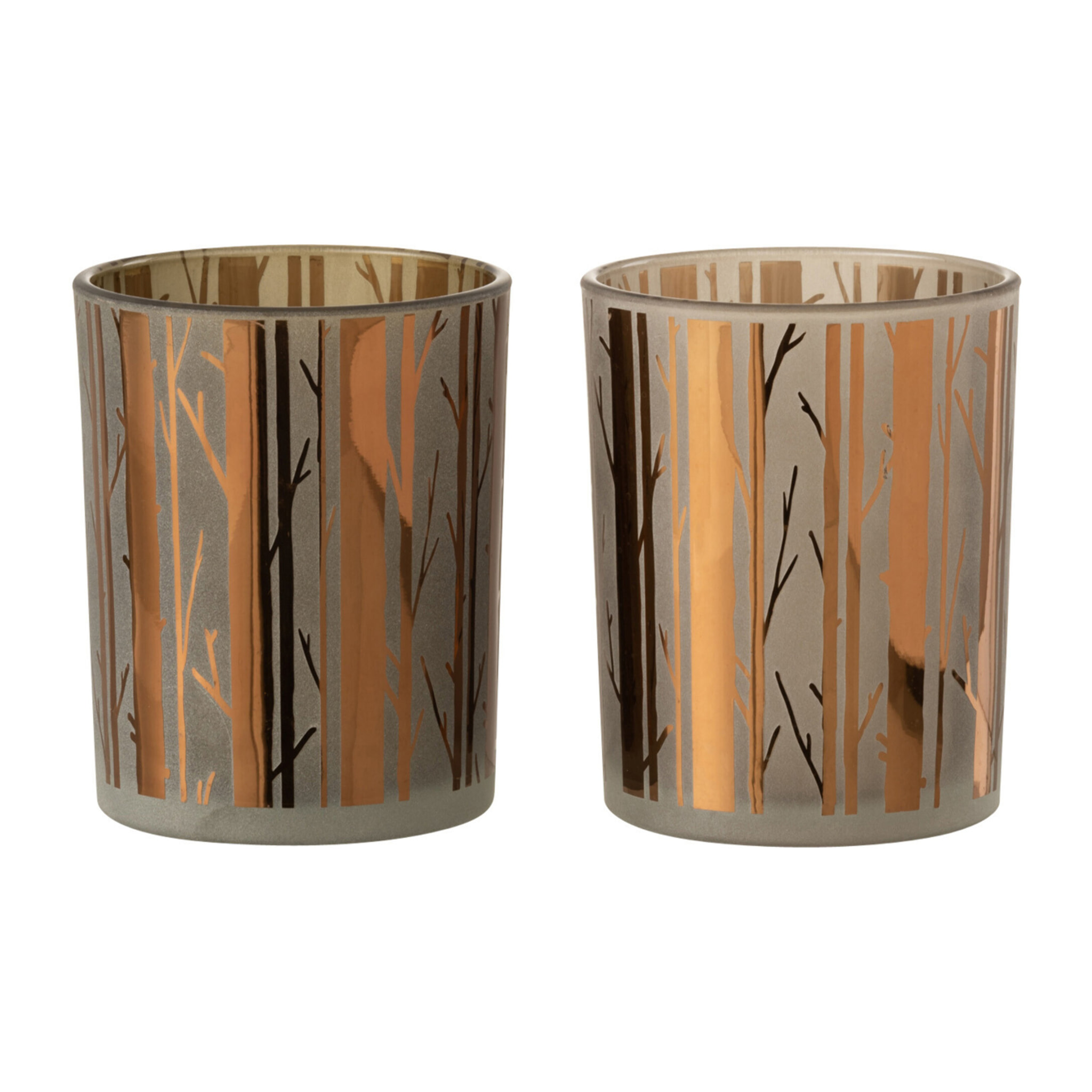 J-Line photophore Arbre - verre - marron - medium - 2 pcs