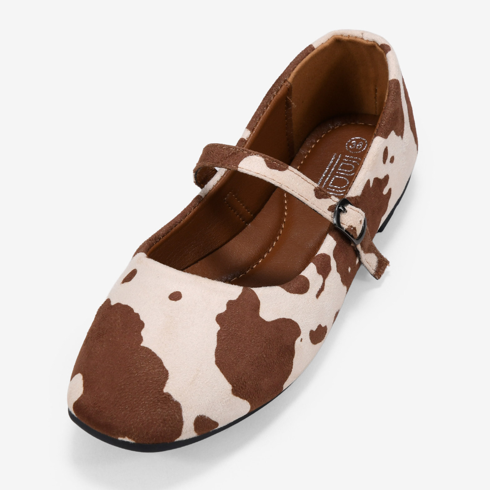 Bailarinas planas con estampado de vaca