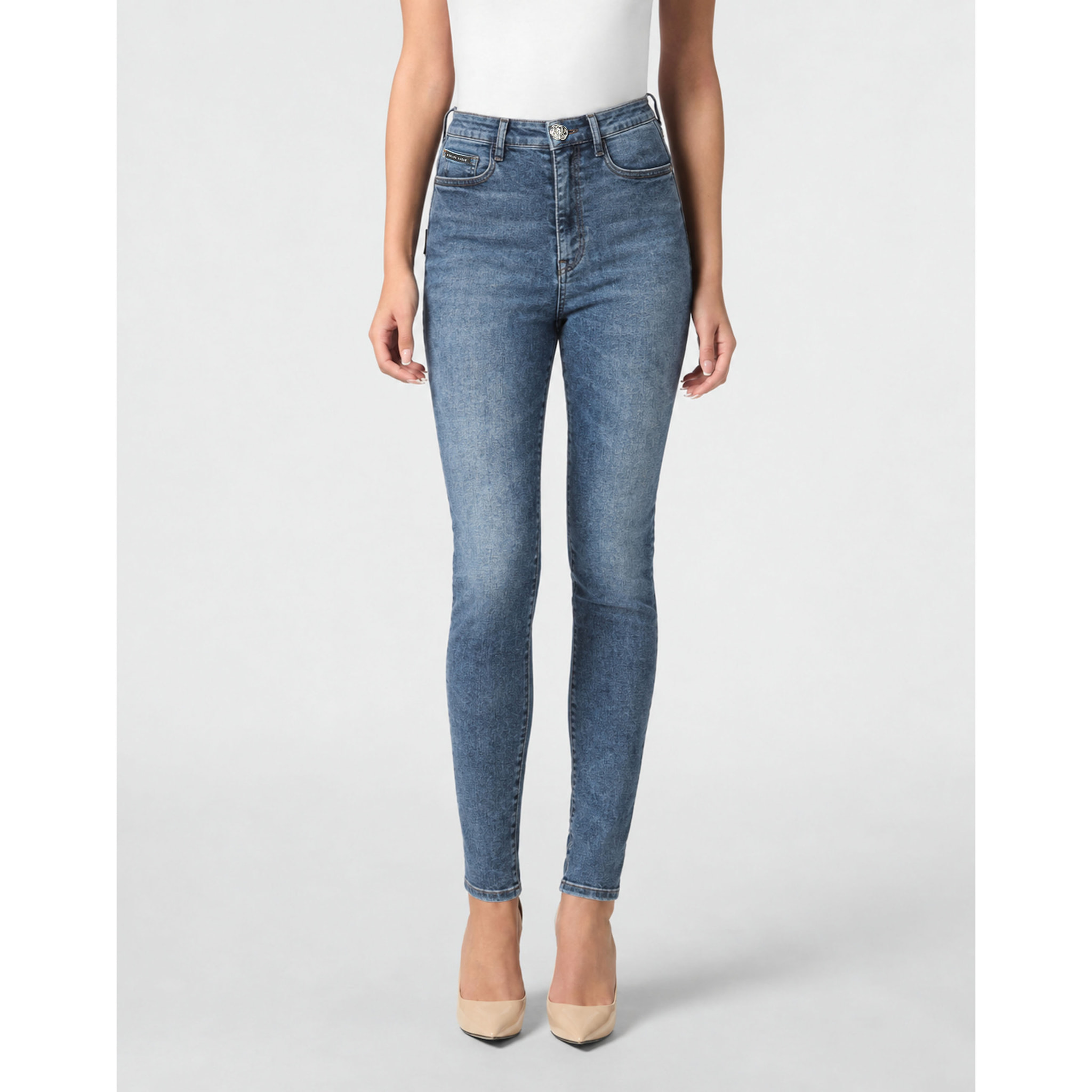 PHILIPP PLEIN Jegging a vita alta