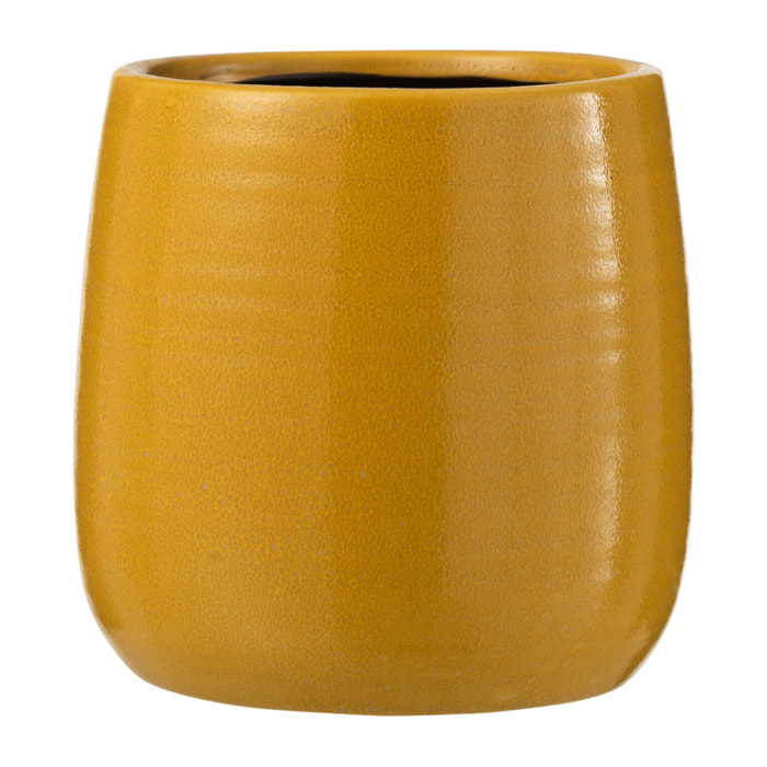J-Line cache-pot Uni - céramique - ocre - large - Ø 16.5 cm