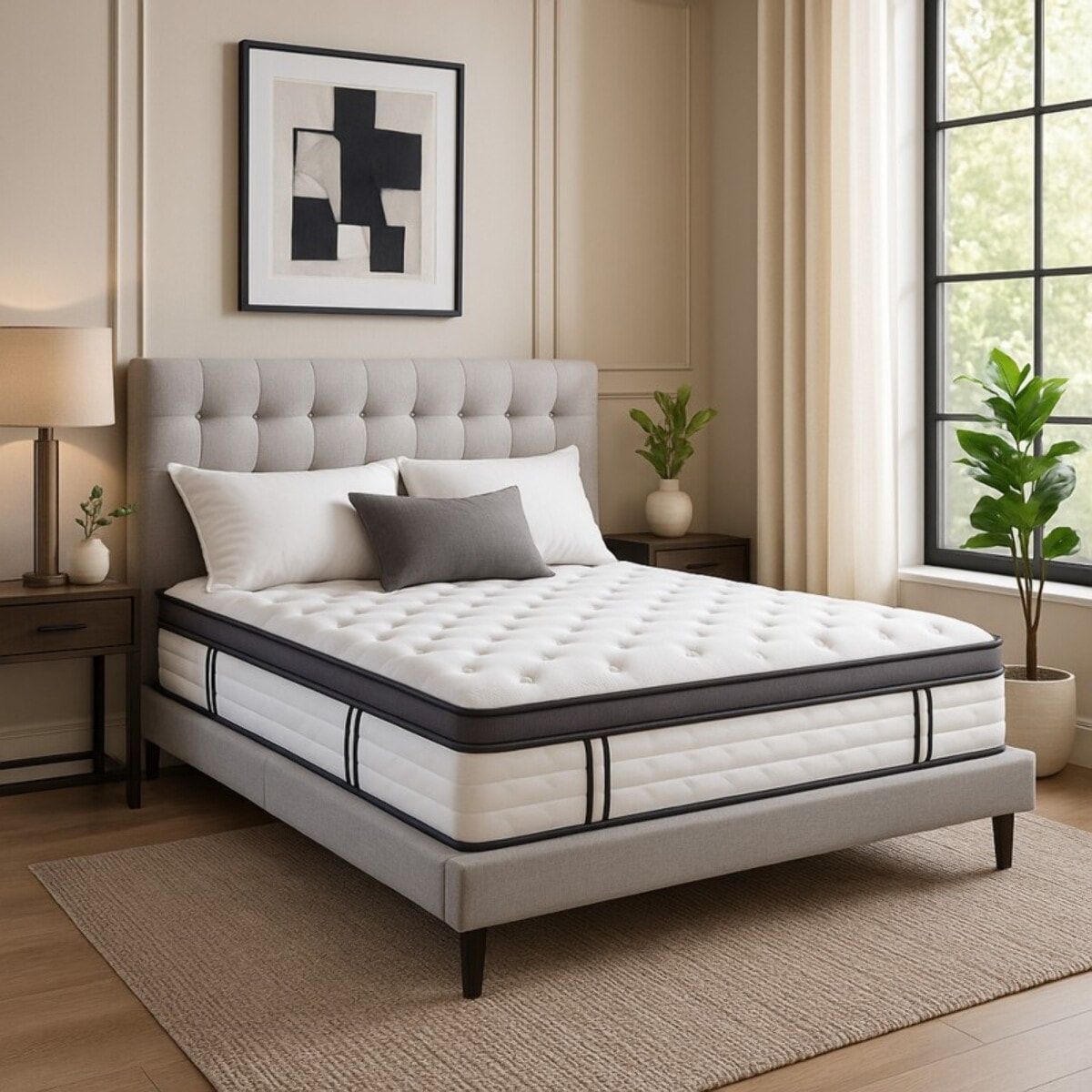 Matelas Carlton | 26cm | Latex, Mémoire de forme et Ressorts ensachés | Réduction des points de pression