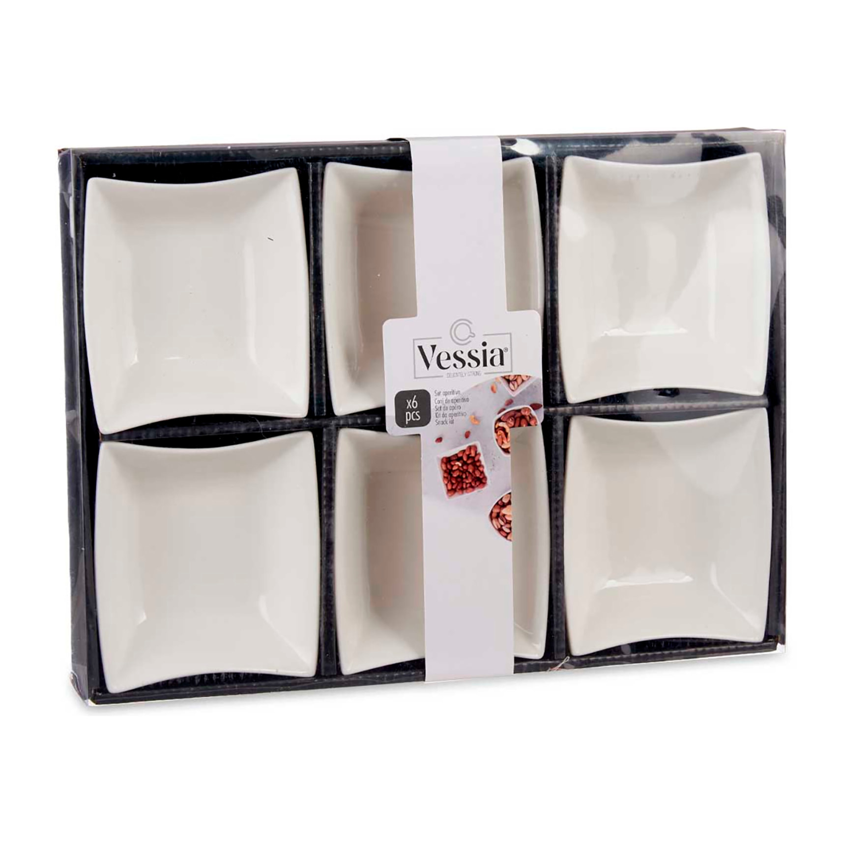 SET DI 6 CIOTOLE IN PORCELLANA BIANCA APERITIVO 12CM