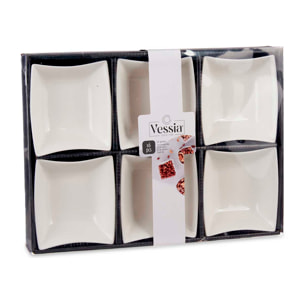 SET DI 6 CIOTOLE IN PORCELLANA BIANCA APERITIVO 12CM