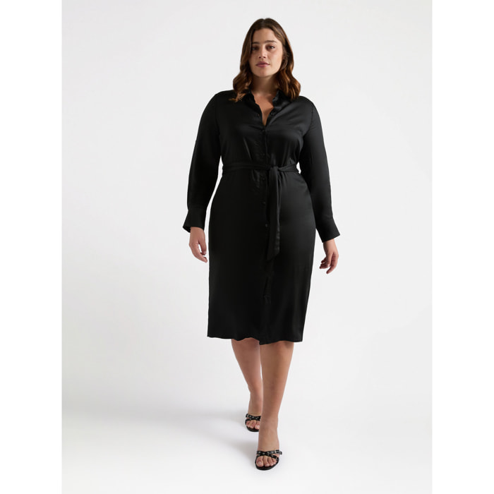 Fiorella Rubino - Vestido camisero - POWER - Negro