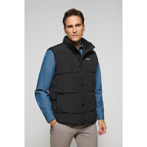 Gilet nero trapuntato con toppa in gomma Polo Club
