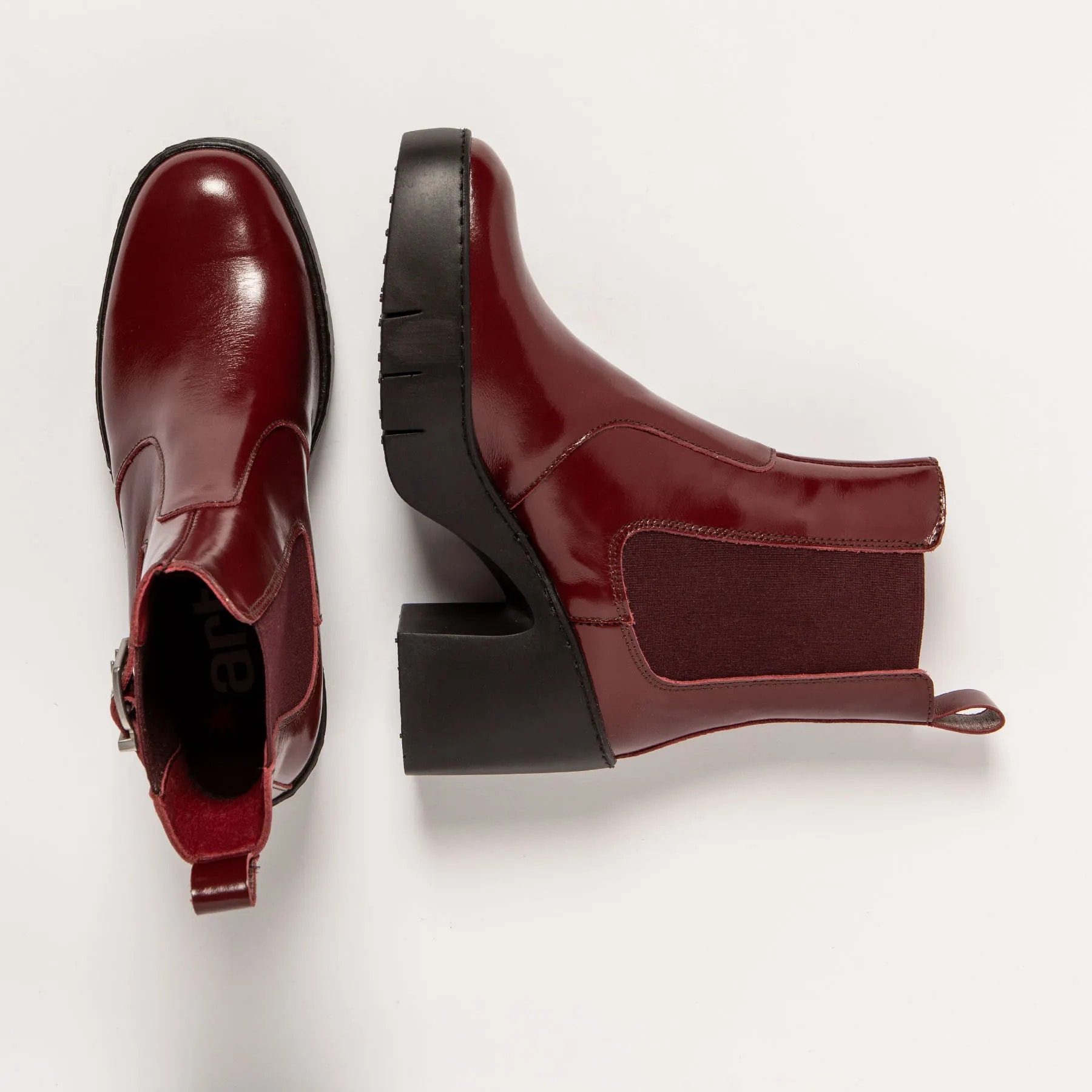 Botines 1658 NAPPA SHINNY BURDEOS/SOFIA color Burdeos