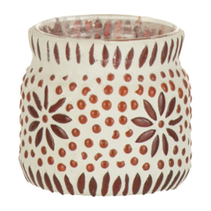 J-Line bougeoir Bram - verre - blanc/rouge - medium  - 4 pcs
