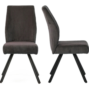 Lot de 2 chaises en velours côtelé - LAGOM