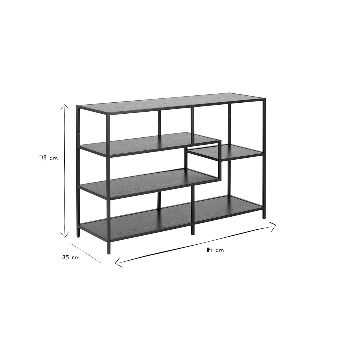 Console ouverte design noire L114 cm TRESCA