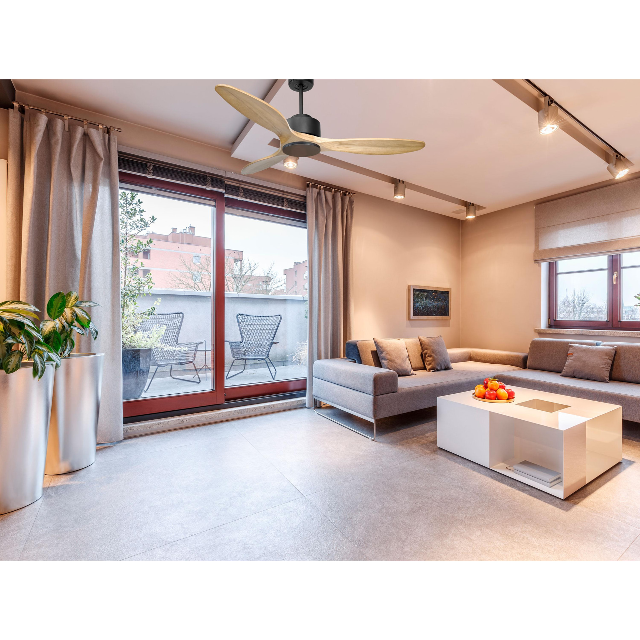Ventilateur de plafond ø132 cm avec Wifi Réversible Hypersilence 40   W Noir