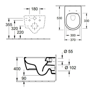 Cuvette WC suspendu Villeroy & Boch Avento + abattant frein de chute slim