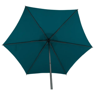 Parasol droit rond Soya Bleu canard