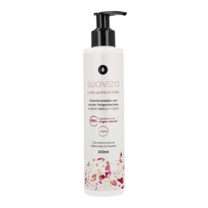 PLANETA HUERTO | Acondicionador Flor de Hibisco y Coco 200ml – Hidratación y Nutrición para el Cabello – Vegano y Natural – Sin Parabenos, Sulfatos ni Siliconas