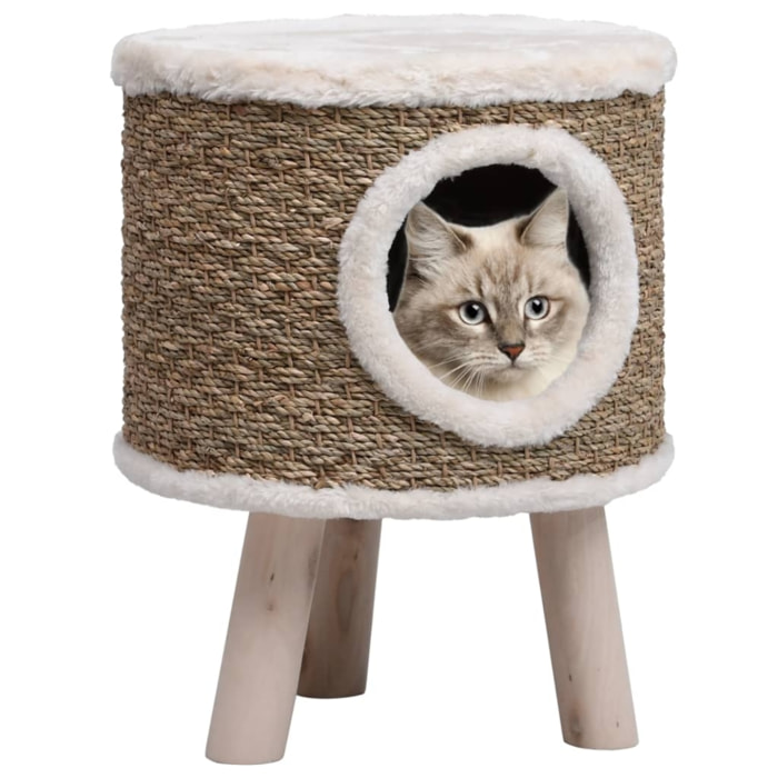 Maison pour chat avec pieds en bois 41 cm - Marron Brun