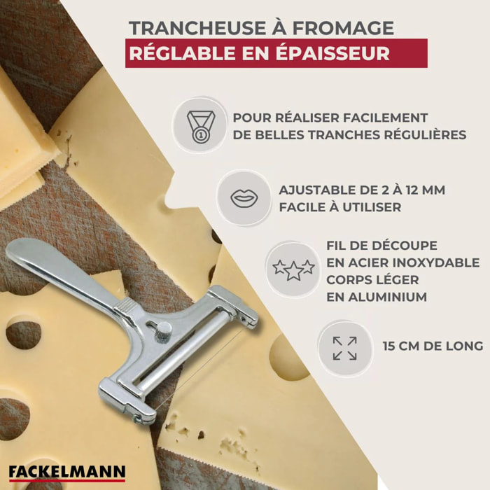 Coupe fromage en tranche en aluminium 15 cm Fackelmann Spécialités Culinaires