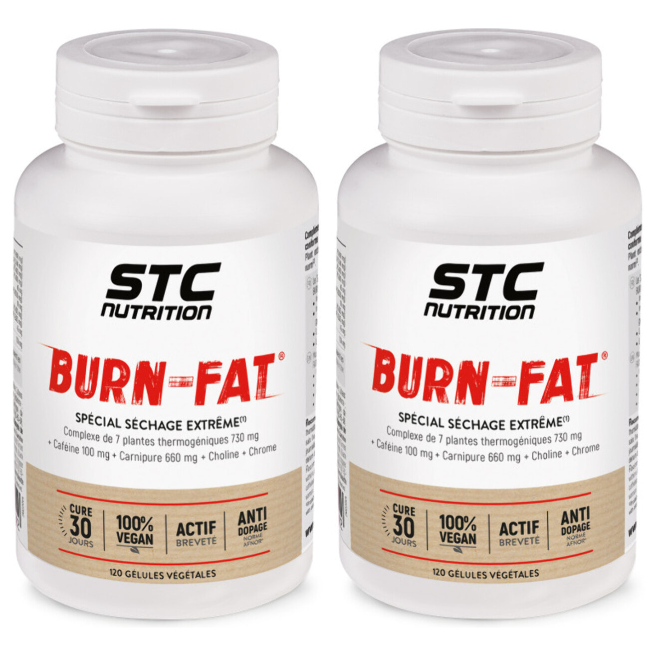STC NUTRITION - Burn Fat - Brûle-graisses extrême - Formule renforcée - Accélère la perte de masse grasse & Favorise l'augmentation de masse maigre - Lot de 2