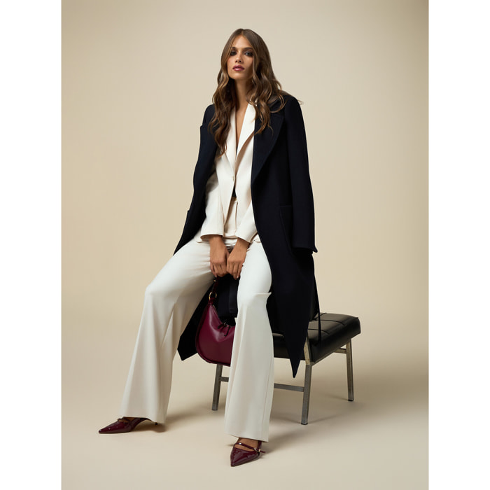 Oltre - Palazzo trousers in fluid fabric - Blanco