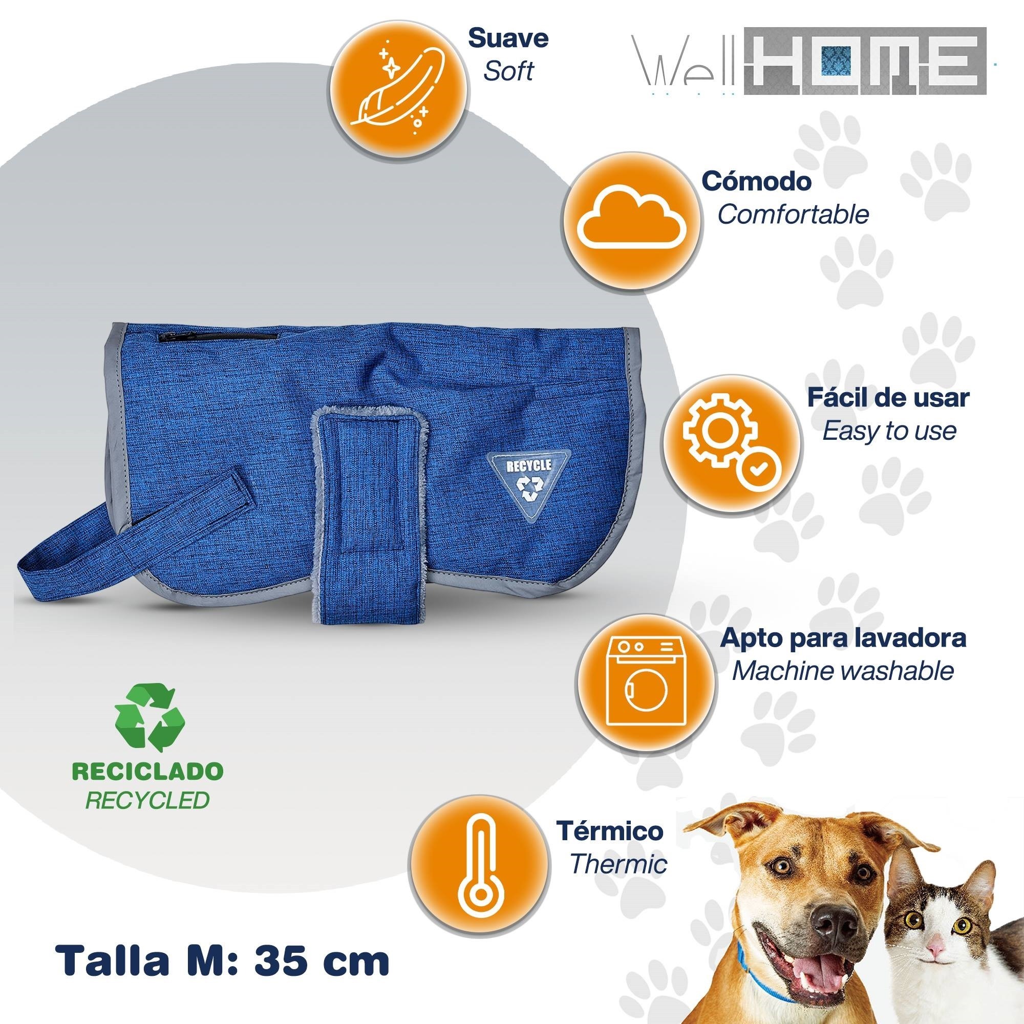 Abrigo para mascotas 35cm hearts&homies azul