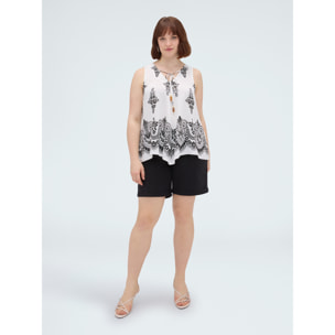 Fiorella Rubino - Top in viscosa con stampa - Bianco