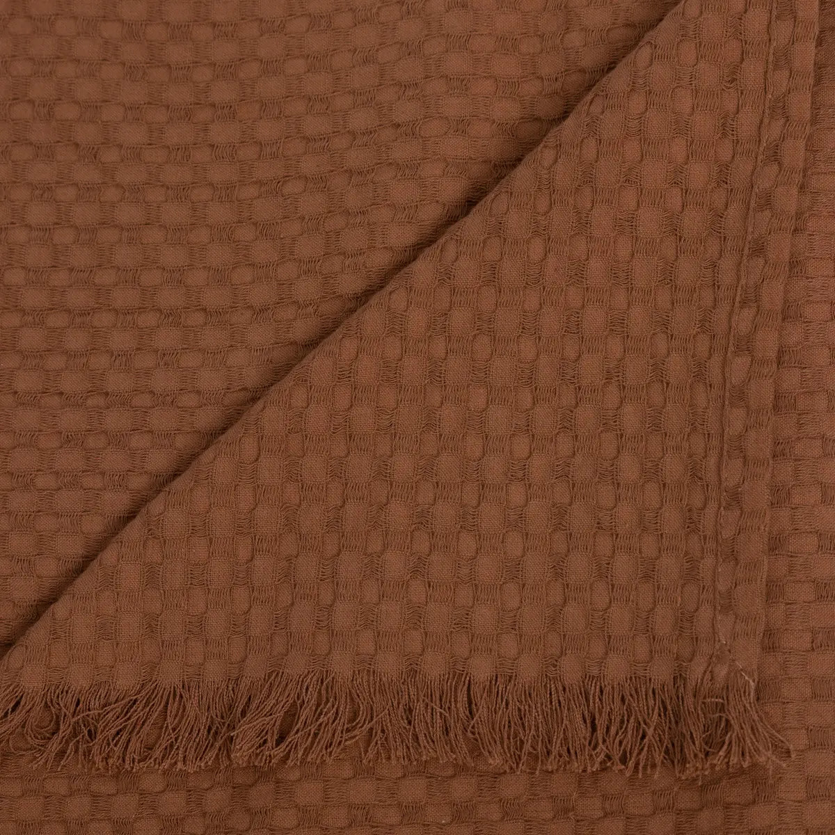 Jeté de lit "Widdy" coton 130x180cm rose terracotta