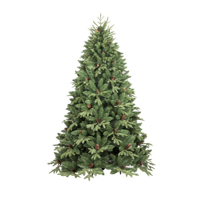 Albero di Natale 180 cm Silent Night, Pino artificiale, Albero effetto reale, Alberello natalizio extra folto, 122x122 h180 cm, Verde