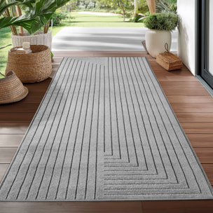 ALVORA - Tapis intérieur/extérieur gris à motif graphique