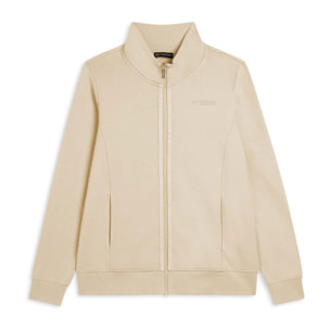 Felpa da donna zip e collo alto con logo minimal