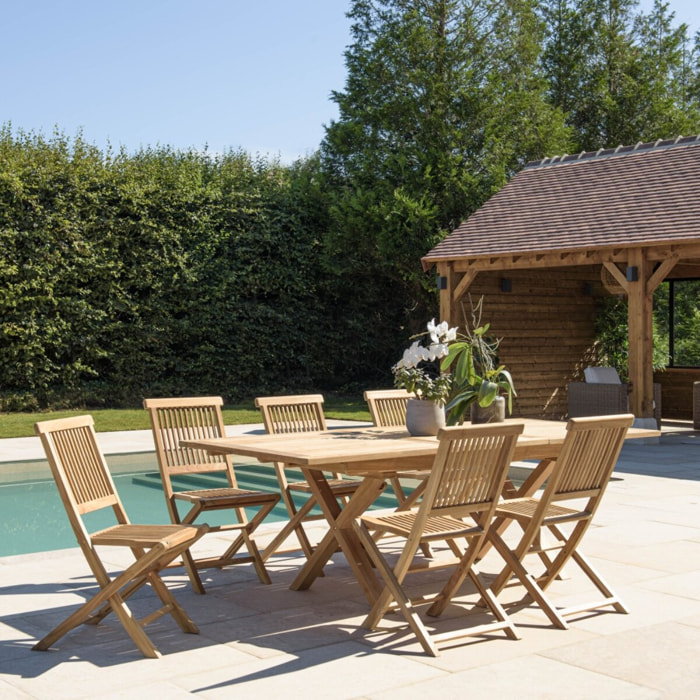 FUN - Salon de jardin en teck 8/10 personnes
