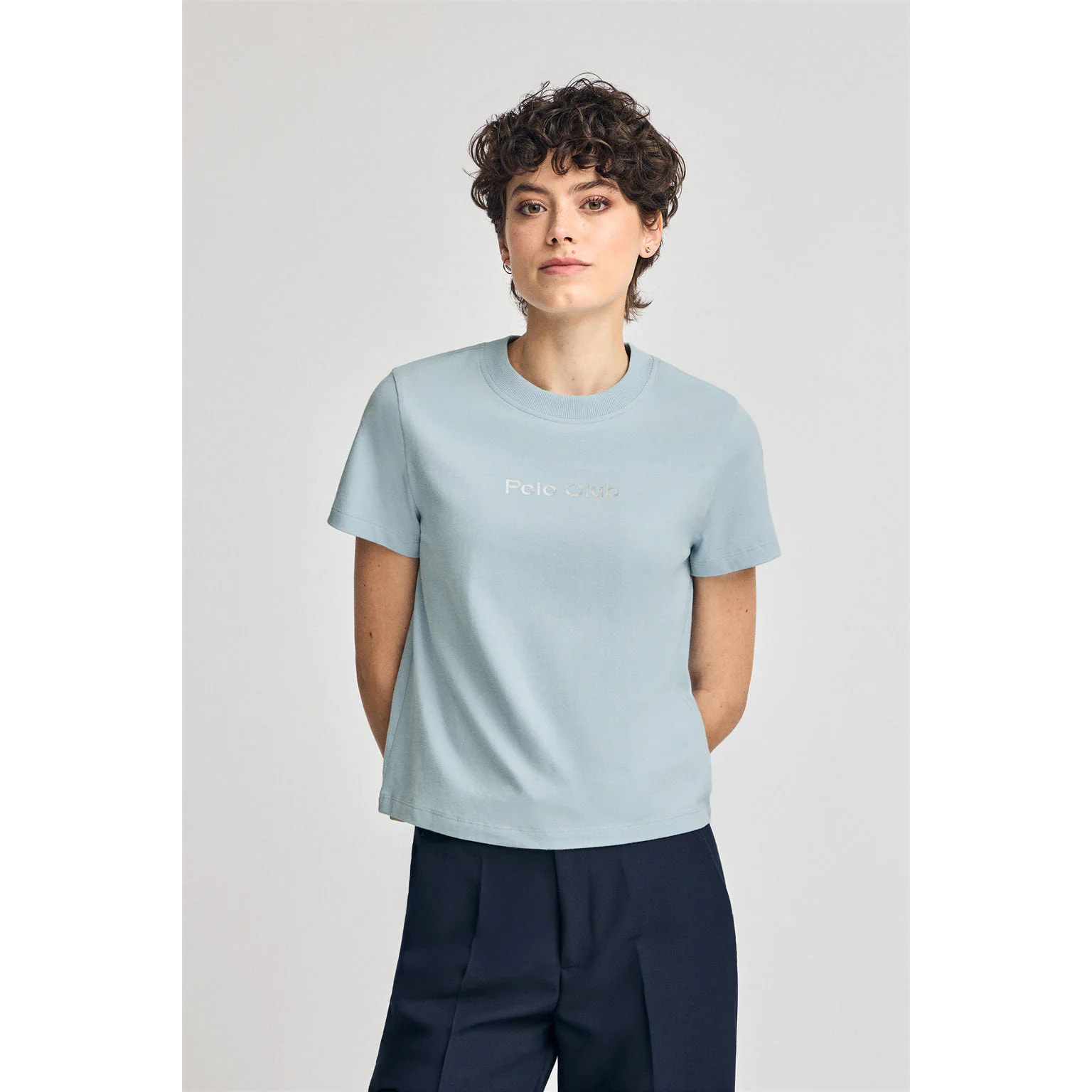 Maglietta Diamond blu chiaro con print foil Polo Club