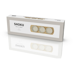 Plateau en bambou avec 3 bols Shoku