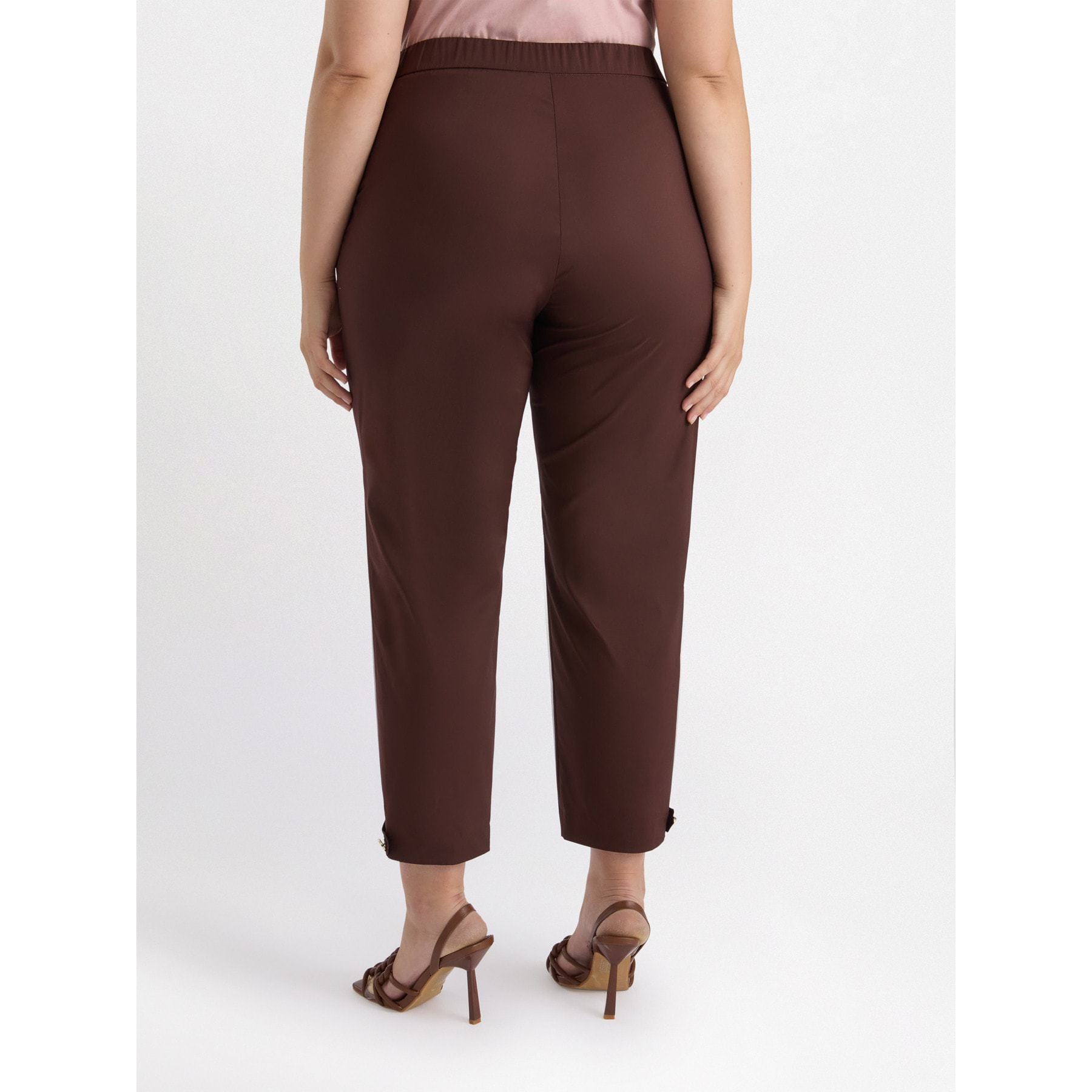 Fiorella Rubino - Pantalones con trabillas para cinturón en la parte inferior - Marrón