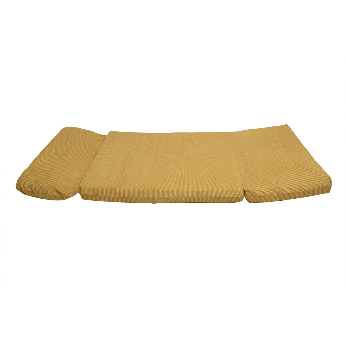 Chauffeuse convertible 2 places en tissu velours côtelé jaune curry SPENCER