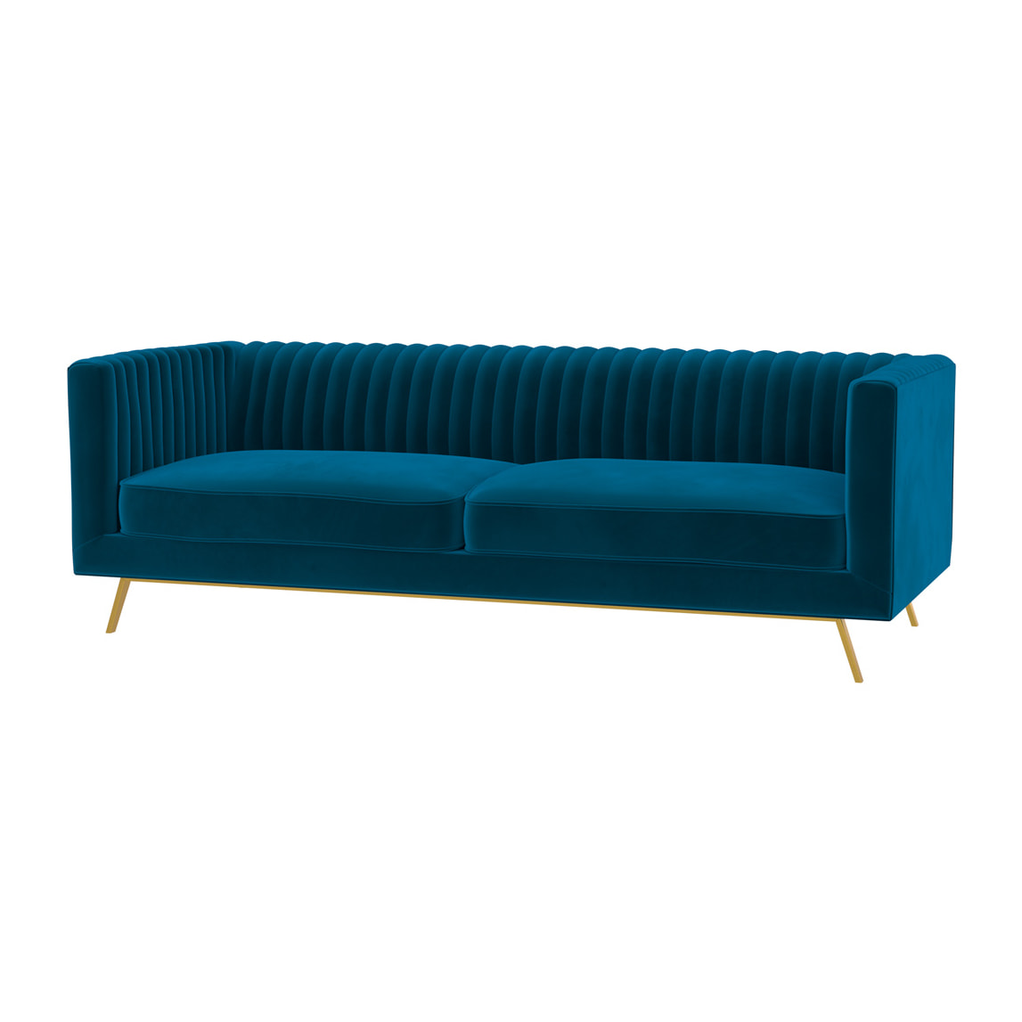 Canapé 3 places en velours bleu foncé - Gatsby