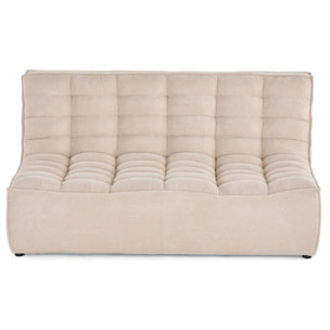 Ellie - module d'assise sans accoudoir 2 places en velours texturé - Beige