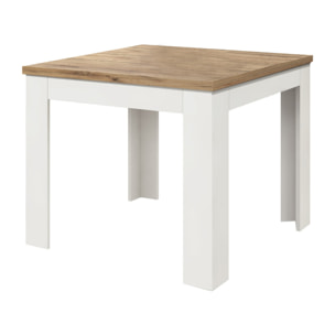 Tavolo LIPARI finitura rovere e base bianca allungabile a libro 90×90 cm – 180×90 cm