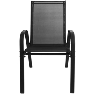 Set di 2 sedie da giardino Sofia in metallo e textilene nero