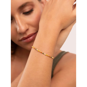 Pulsera Harvest Colors Acero Baño Oro