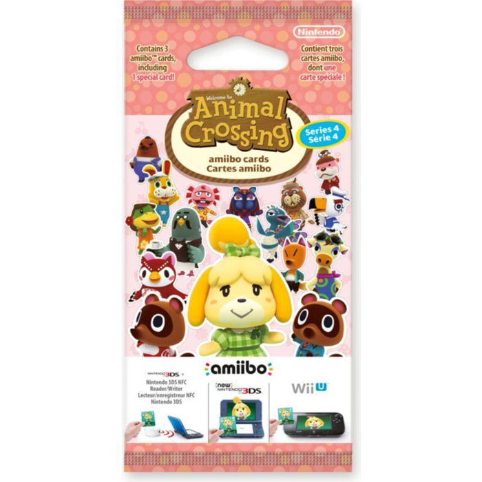 Pack cartes Amiibo NINTENDO 3 cartes Animal Crossing Série 4