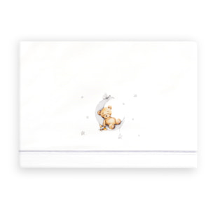 Triptico Minicuna Estampado Oso Luna Estrellas Bco/Gris