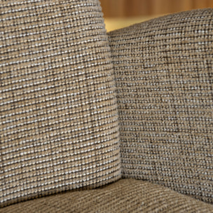 Lot de 2 fauteuils de table en tissu beige et pieds en métal GINETTE