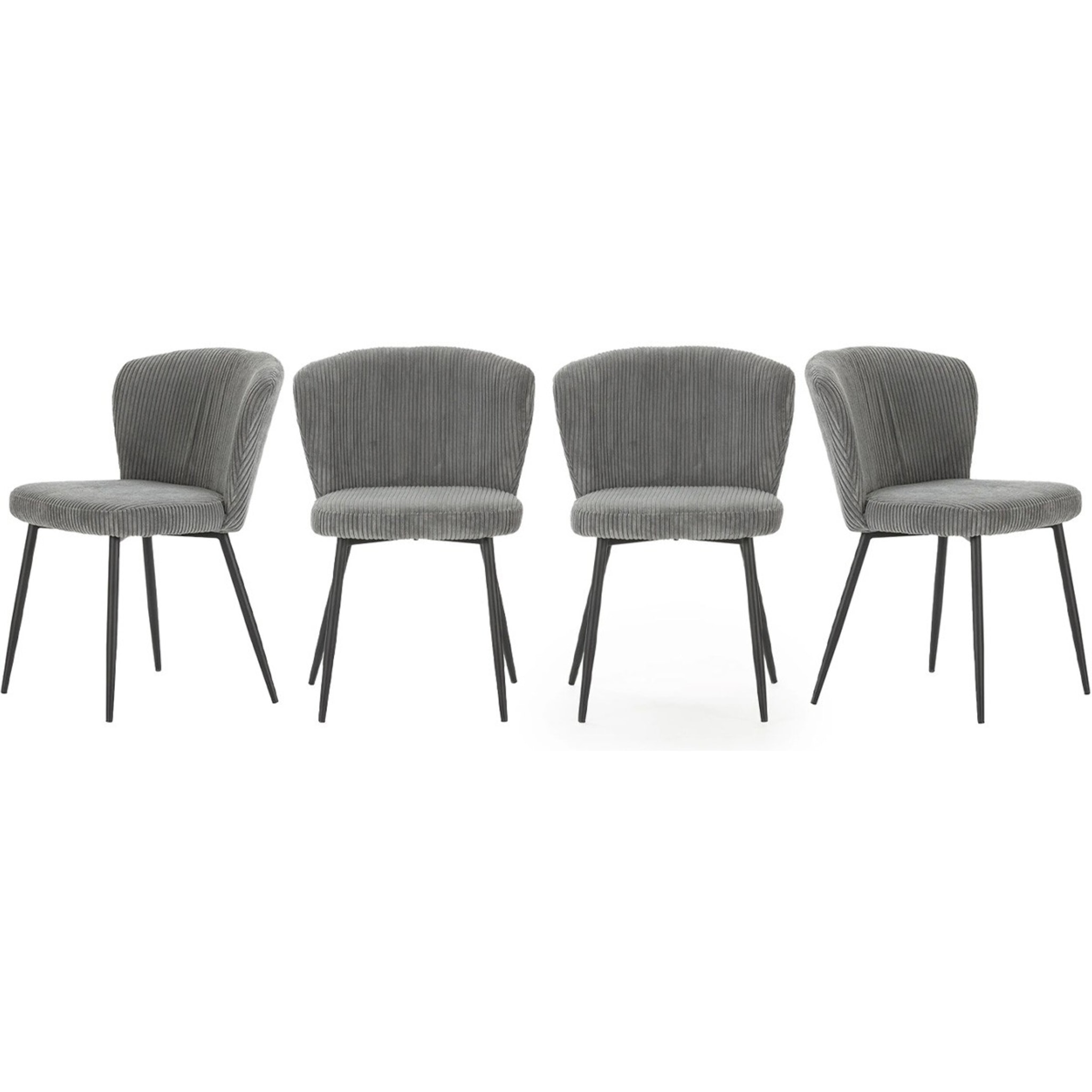 Lot de 4 chaises en velours côtelé - KLARA
