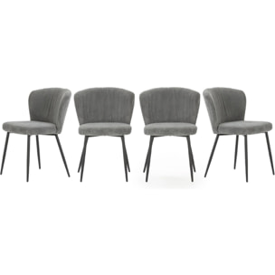 Lot de 4 chaises en velours côtelé - KLARA
