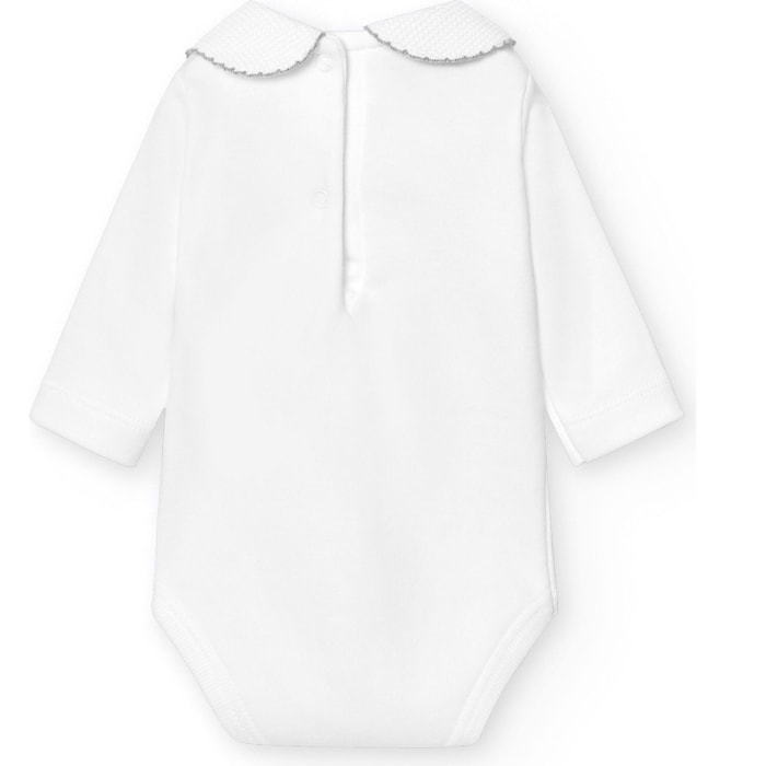 Body bebé manga larga cuello polo piqué