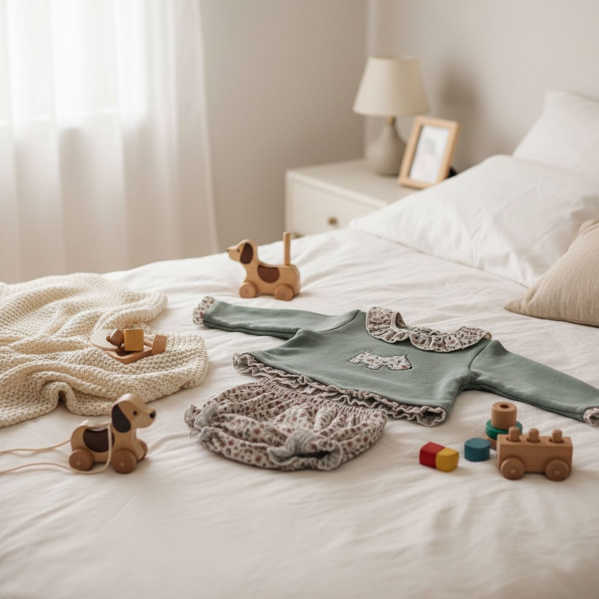 Conjunto Ranita Niña Felpa Floresta