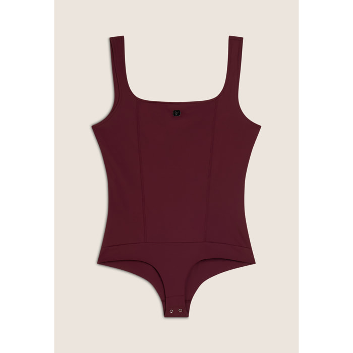 Body scollo quadrato in tessuto brevettato traspirante