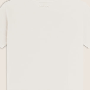 T-shirt Cropped girocollo fit comfort con ricamo