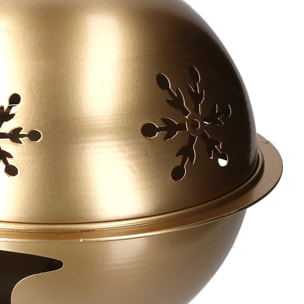 Campanello in metallo con fiocchi di neve oro cm ø43h46