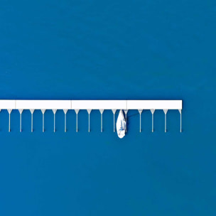 Poster deco mer embarcadère Affiche + cadre en bois - Chêne