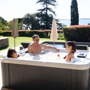 Bestway Spa acrylique rectangulaire 3 personnes 10 jets eau 14 jets air