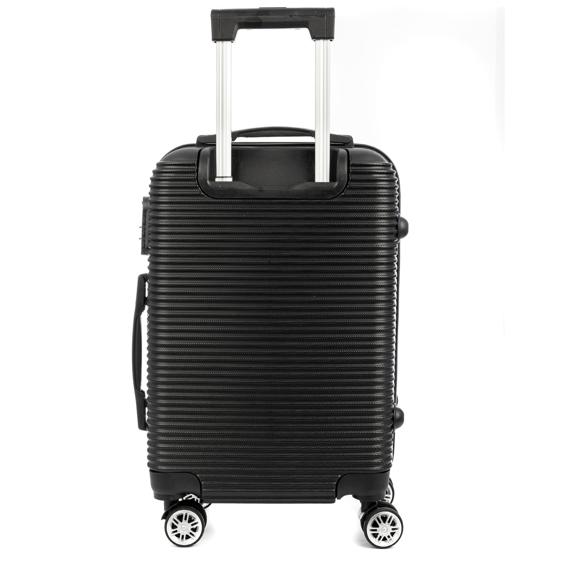 Set di 3 valigie Trolley, realizzato in materiale leggero ABS ad alta resistenza con angoli rinforzati. Chiusura numerica e 4 ruote doppie girevoli a 360°.